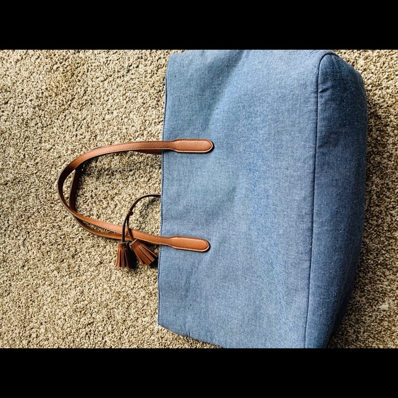 Large blue canvas tote bag - Picture 3 of 4